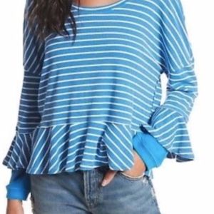 We The Free by Free People Striped Peplum Shirt